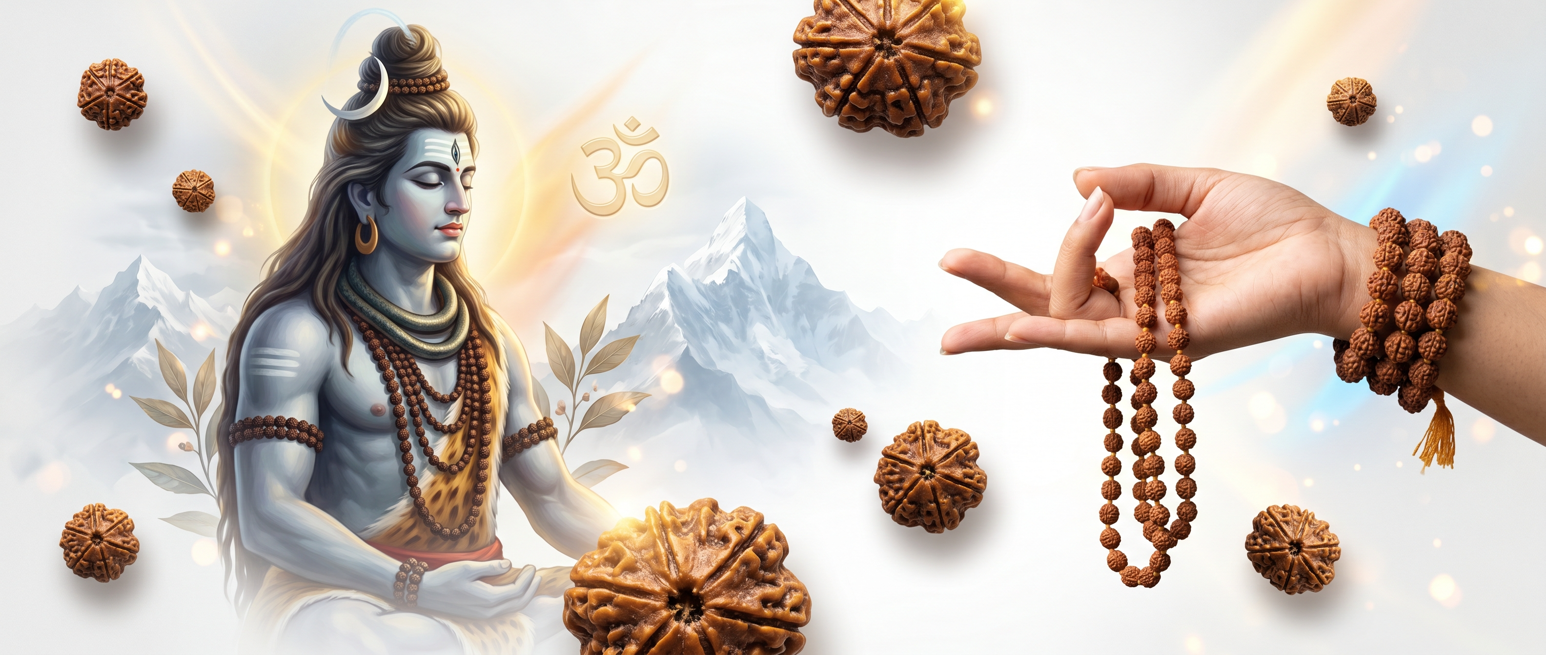 Sacred Rudraksha — Lord Shiva with Rudraksha beads